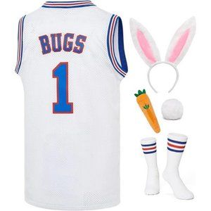 Basketball Jersey 90s Bugs #1 Space Jam Jersey Sports‎ Halloween Costumes Set